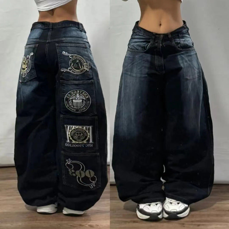 American Retro Couple Wide Leg Jeans photo 4