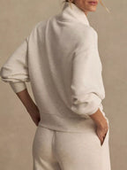 Quarter-zip Sweatshirt Wide-leg Pants Set (4)