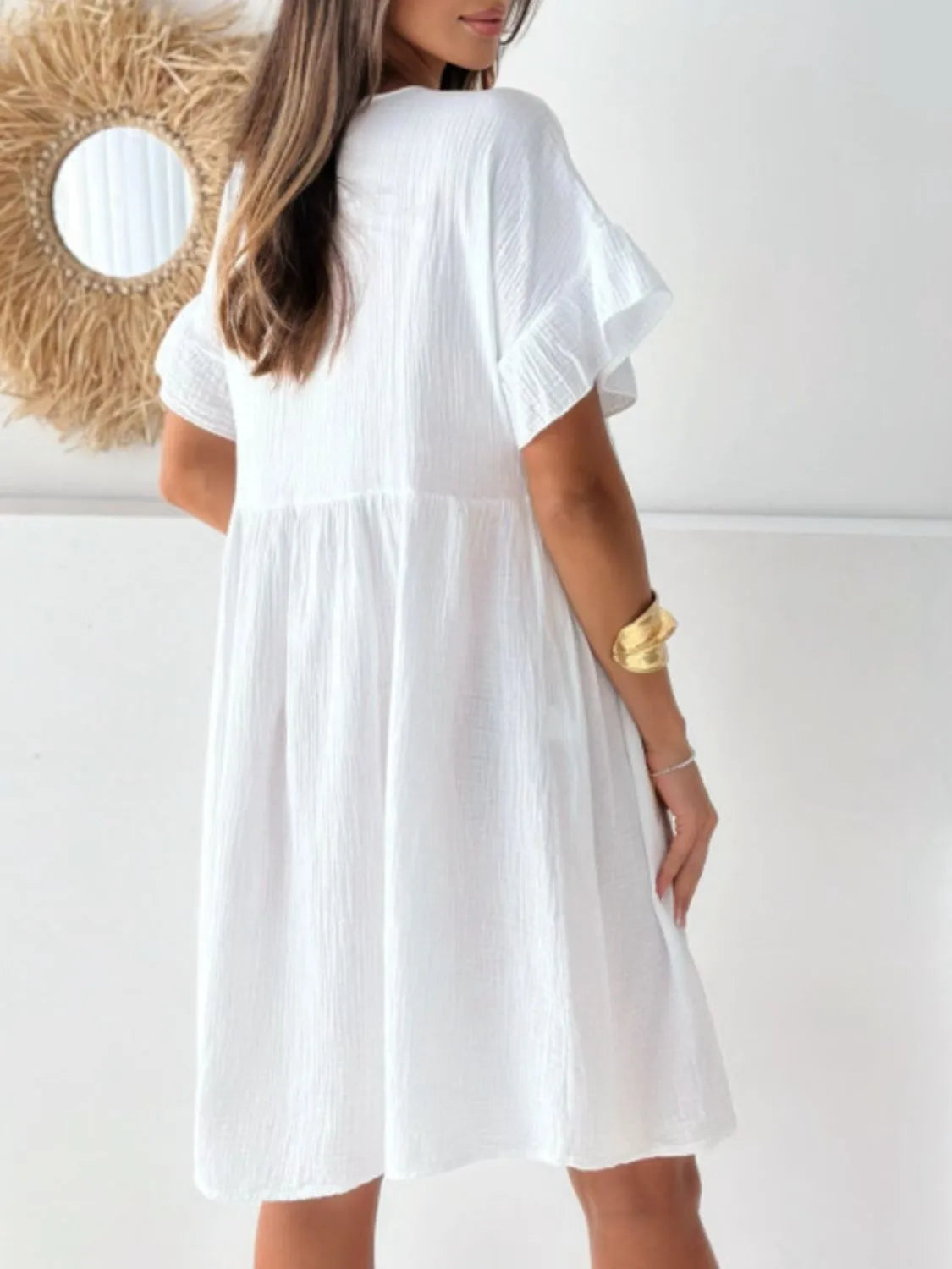 Round Neck Short Sleeve Mini Dress (6)