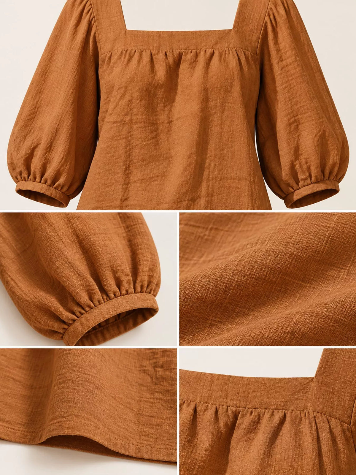 Square Neck Puff Sleeve Mini Dress (28)