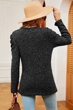 Round Neck Puff Sleeve T-shirt (9)