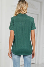 Johnny Collar Short Sleeve Blouse (28)