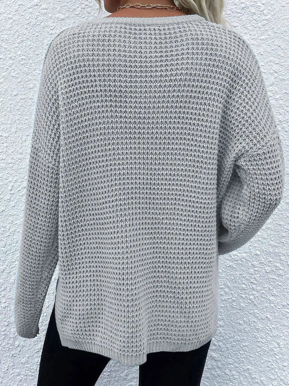 Notched Long Sleeve Sweater (12)