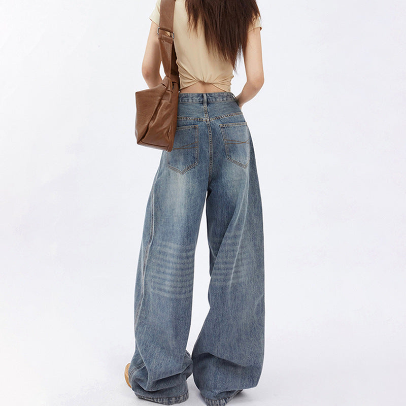 High Waist Wide Leg Jeans Baggy Straight Trousers photo 2