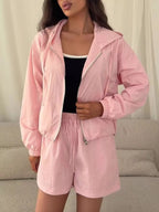 Lightweight Hooded Jacket Shorts Set (9)