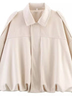 Collared Neck Dropped Shoulder Jacket (9)