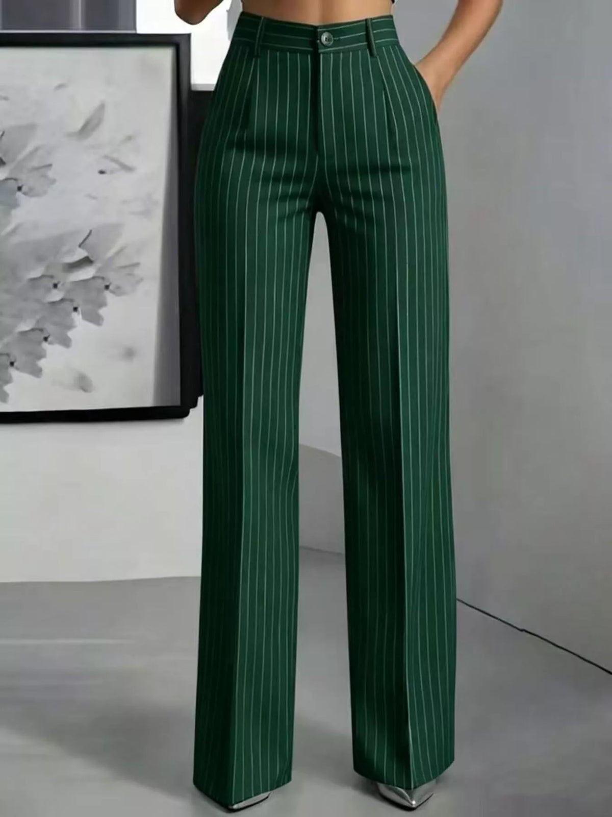 High-waisted Striped Wide-leg Pants (15)