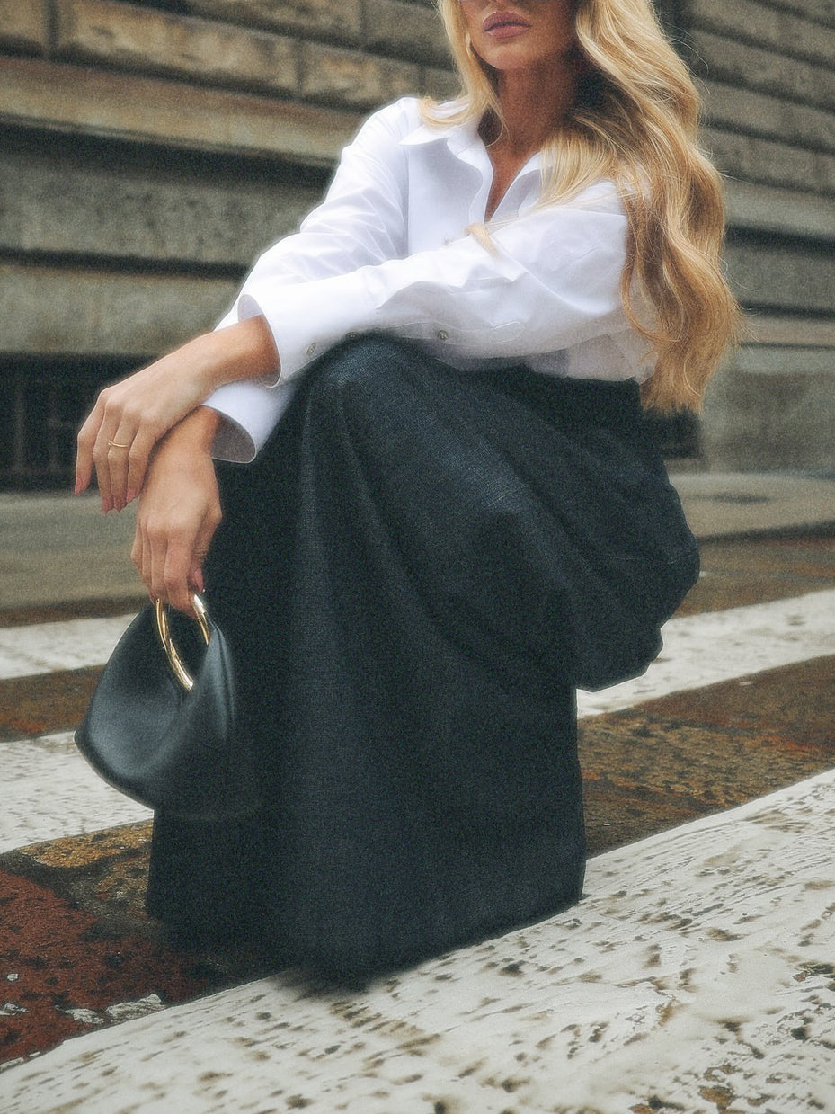 Elegant High-waist Wide-leg Jeans photo 2