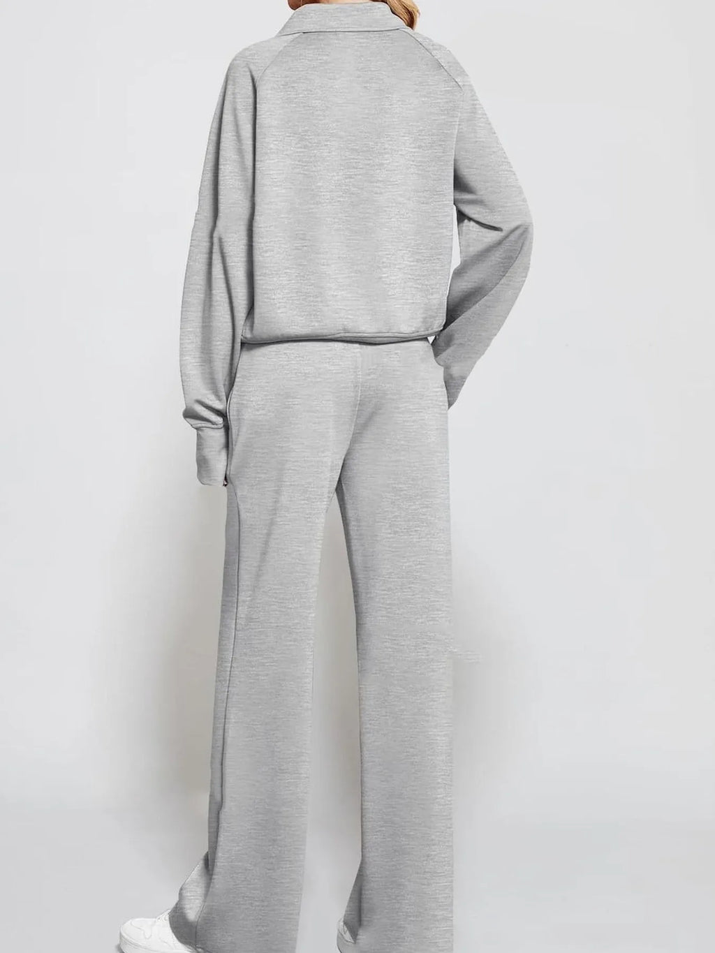 Half Zip Long Sleeve Top Pants Set (14)