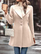 Collared Neck Long Sleeve Longline Coat (7)