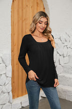 Square Neck Long Sleeve T-shirt (7)