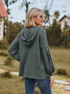 Dropped Shoulder Button-down Hoodie (2)