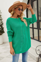 Boat Neck Dropped Shoulder Knit Top (14)