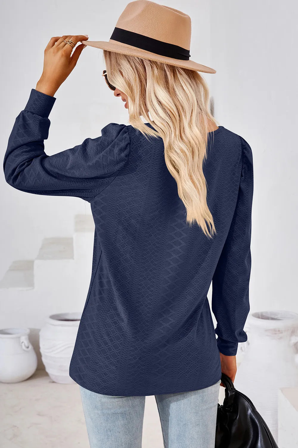 Square Neck Puff Sleeve T-shirt (3)