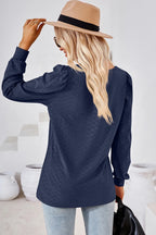 Square Neck Puff Sleeve T-shirt (3)