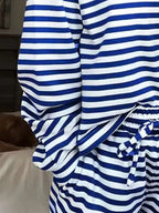 Striped Dropped Shoulder Top Pants Set (8)