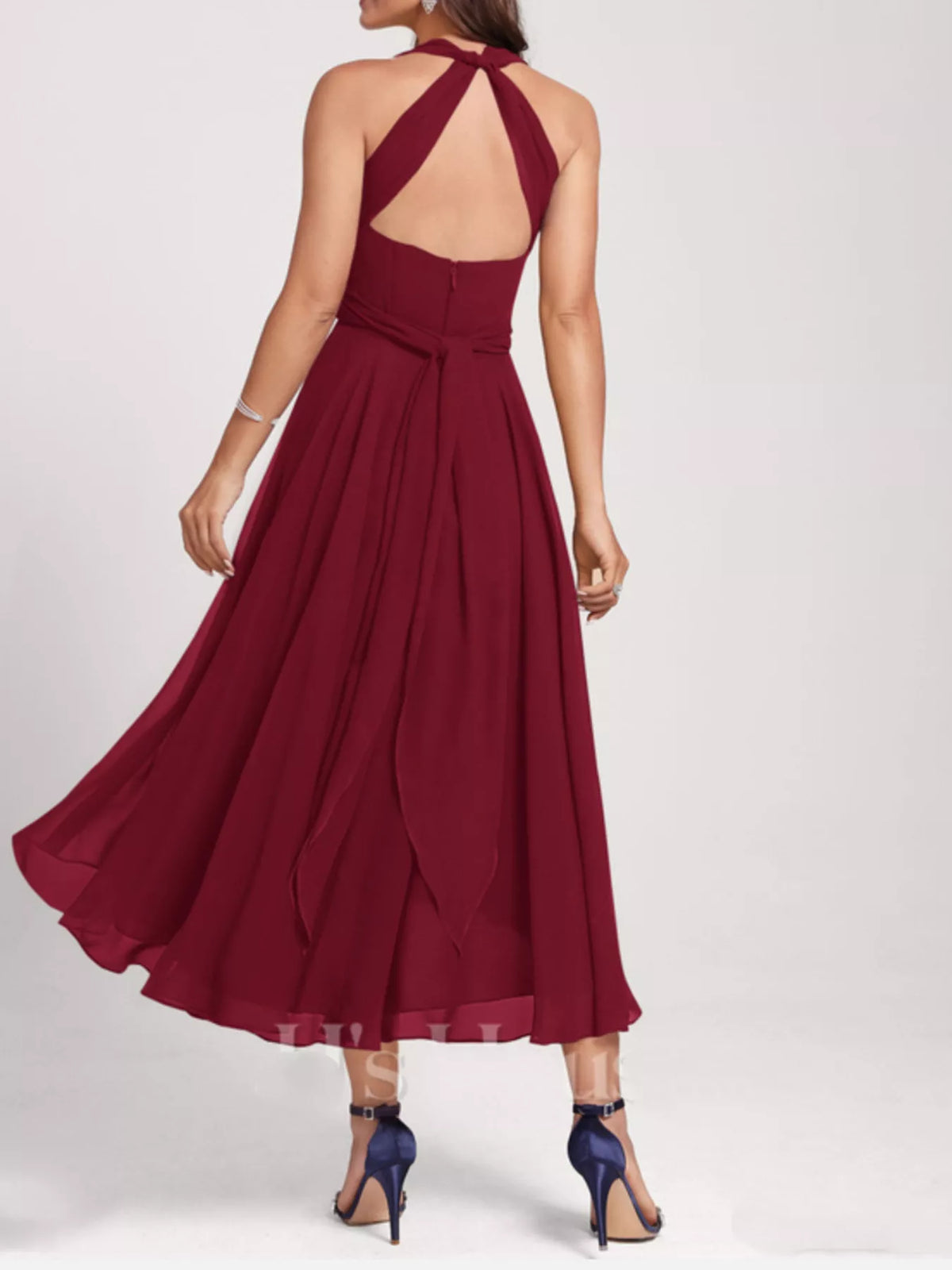 Ruched A-line Midi Dress (12)