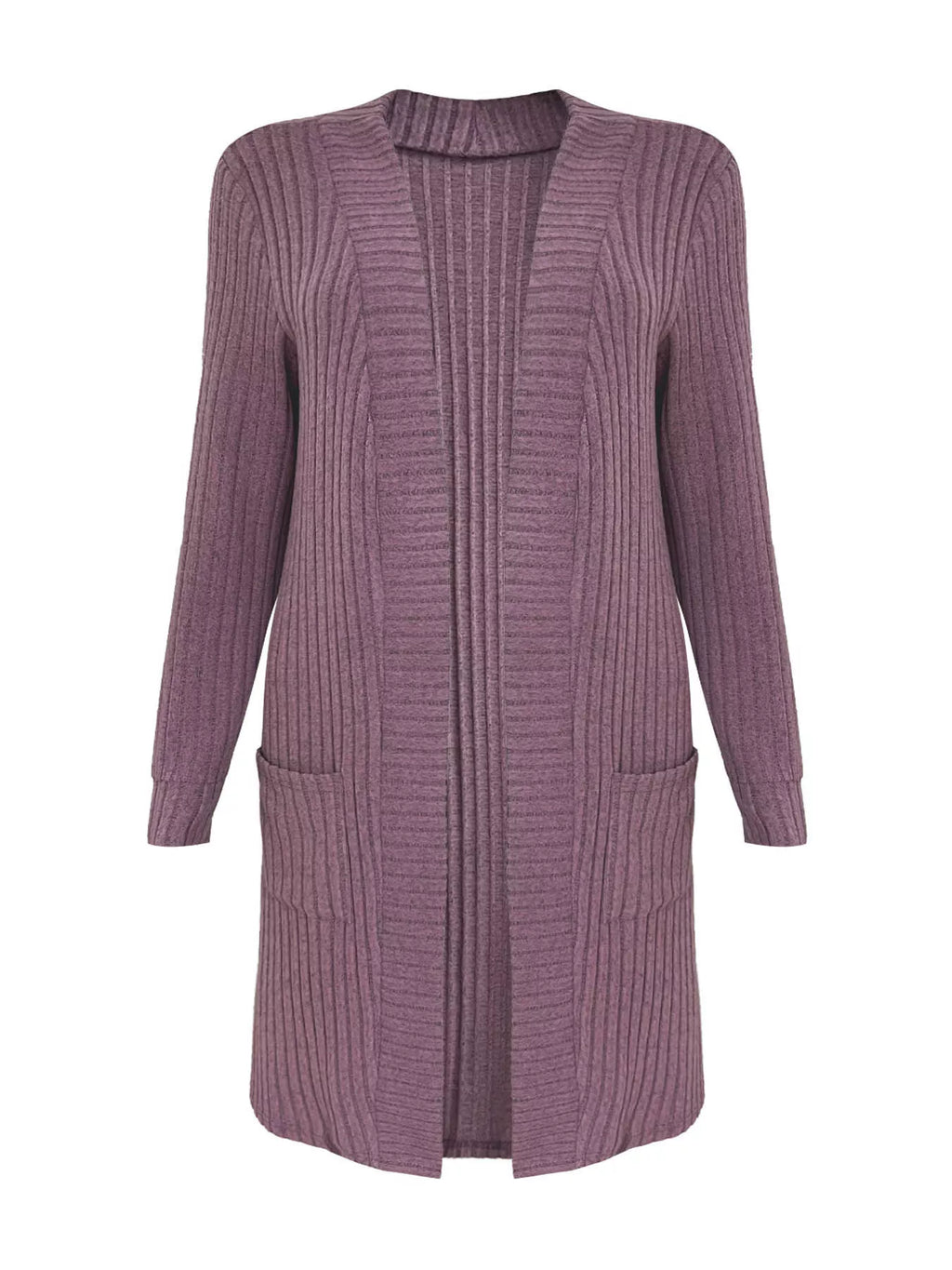 Ribbed Knit Open Front Cardigan (9)