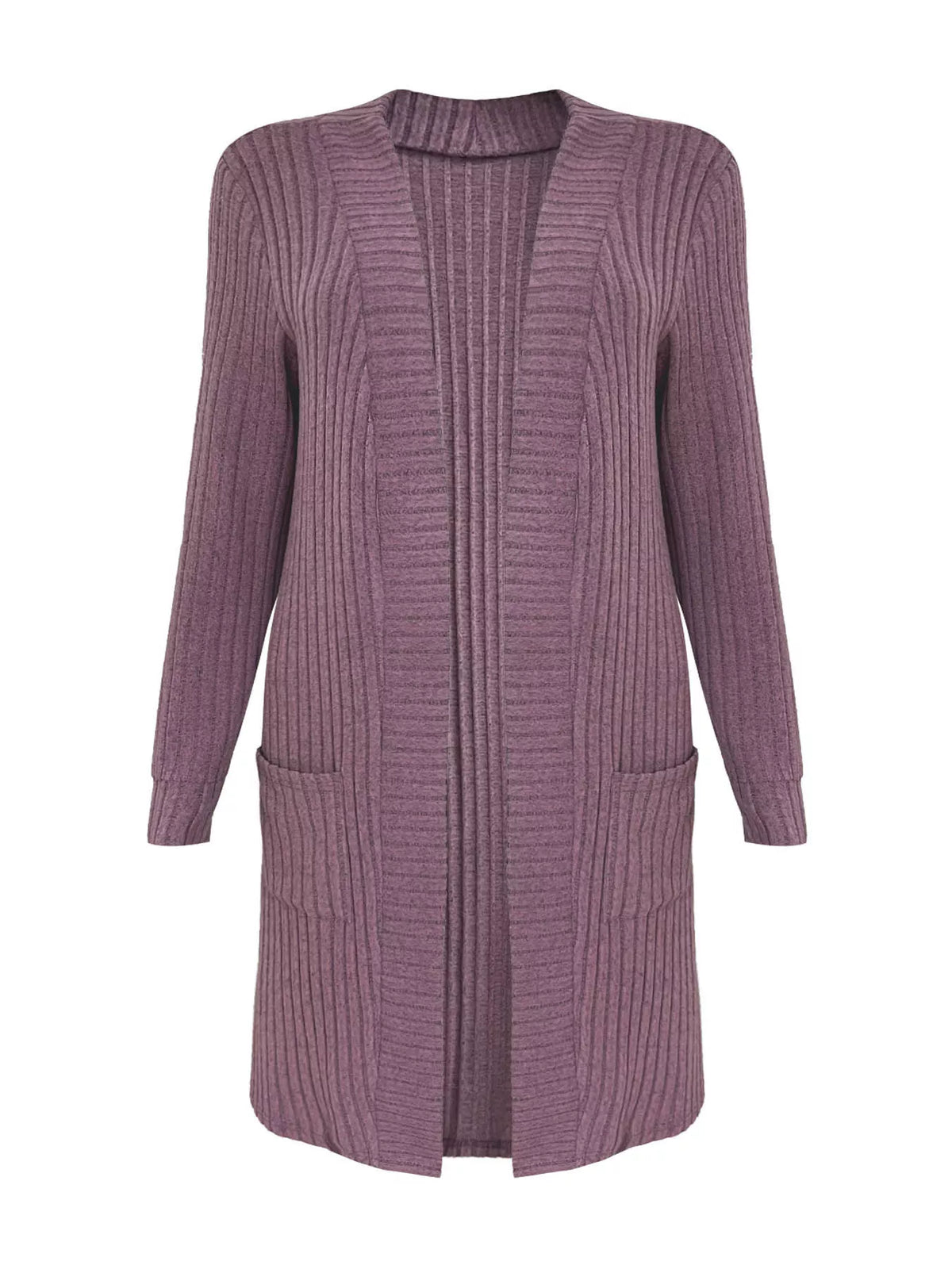 Ribbed Knit Open Front Cardigan (9)