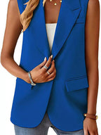 Full Size One Button Lapel Collar Vest Coat Plus (3)