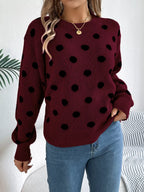 Polka Dot Round Neck Sweater (7)