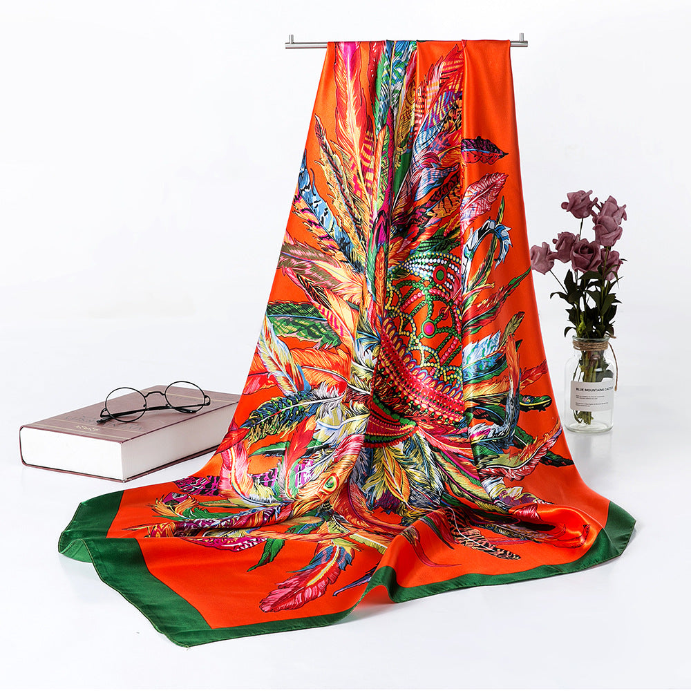Silk Scarf Multi-functional Small Satin Shawl photo 7