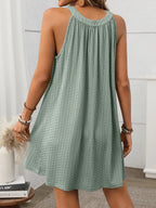 Textured Grecian Neck Mini Dress (5)