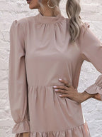High-low Flounce Sleeve Dress (5)