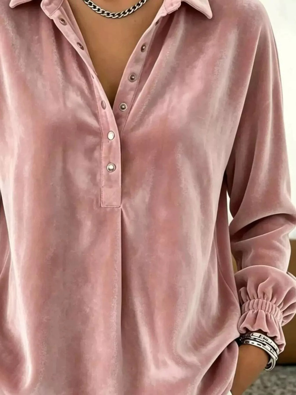 Half Snap Dropped Shoulder T-shirt (3)