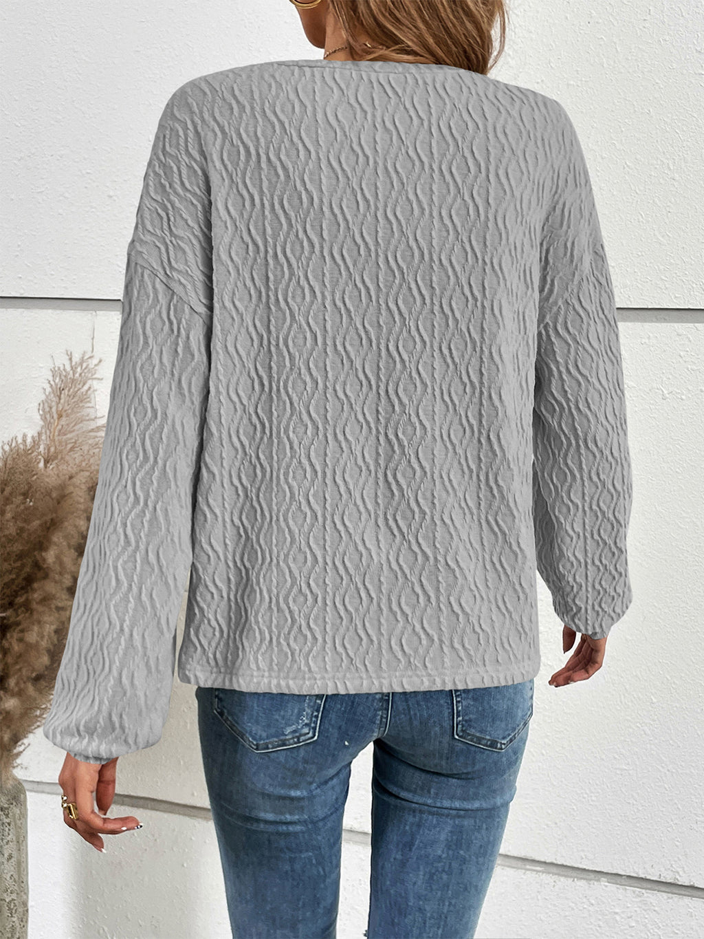 Half Button Long Sleeve Top (2)
