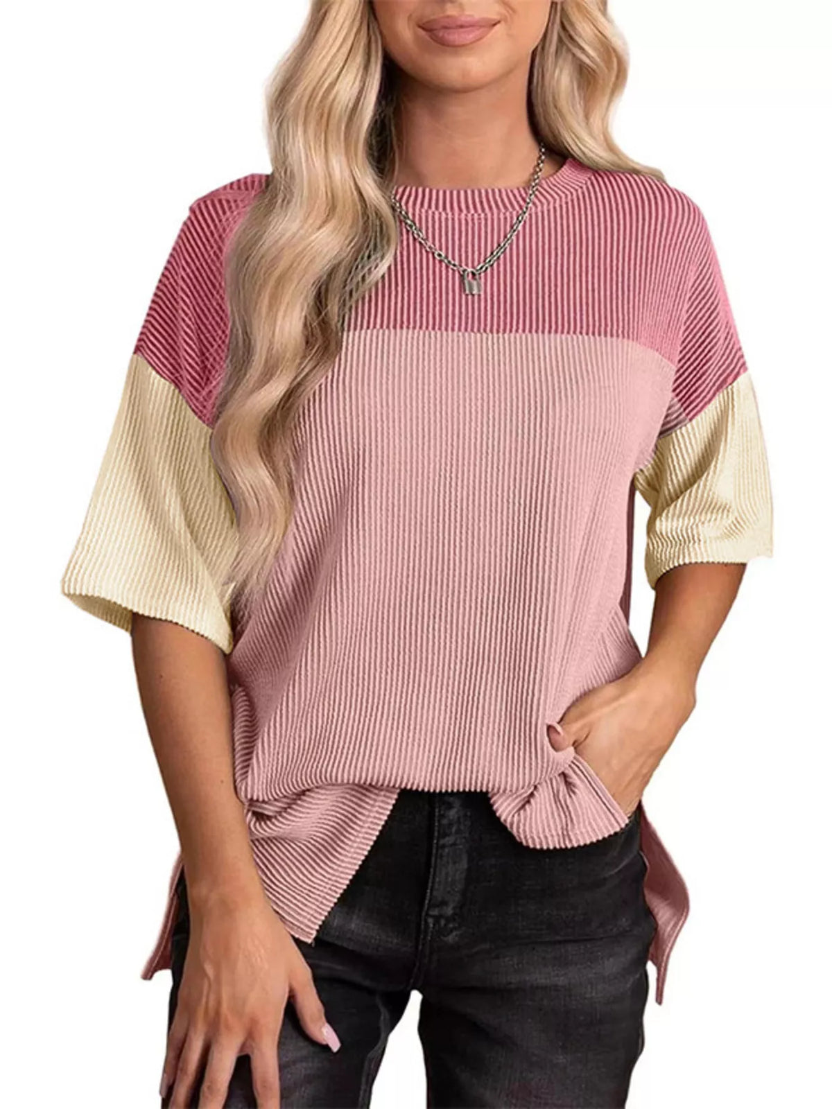 Block Half Sleeve Top (5)