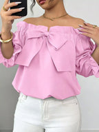 Bow Flounce Sleeve Blouse (18)