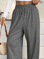 High-waisted Wide-leg Pants Drawstring (8)