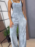 Full Size Vintage Wash Wide Leg Denim Overalls Plus