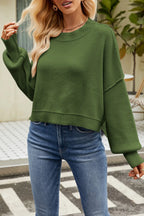Round Neck Dropped Shoulder Sweater (6)