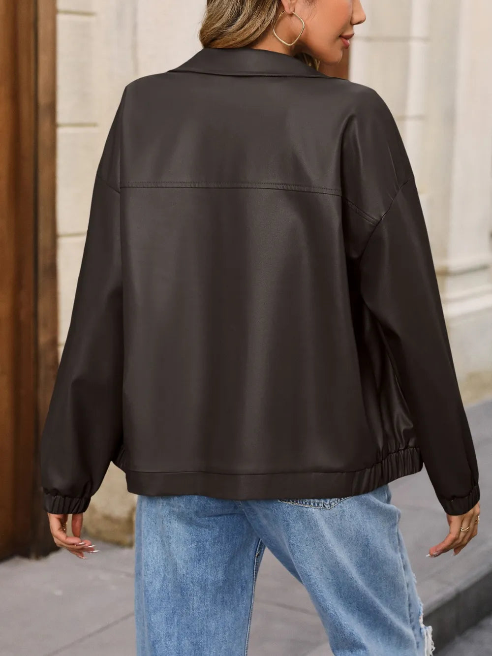 Zip Up Dropped Shoulder Jacket (12)