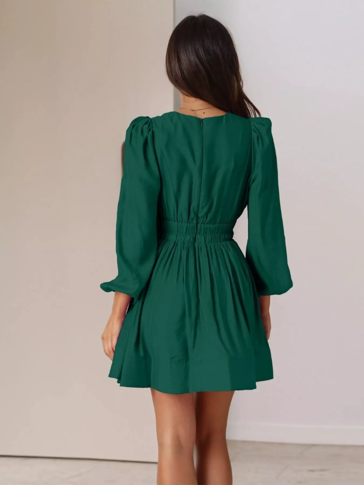 V-neck Long Sleeve Mini Dress (15)
