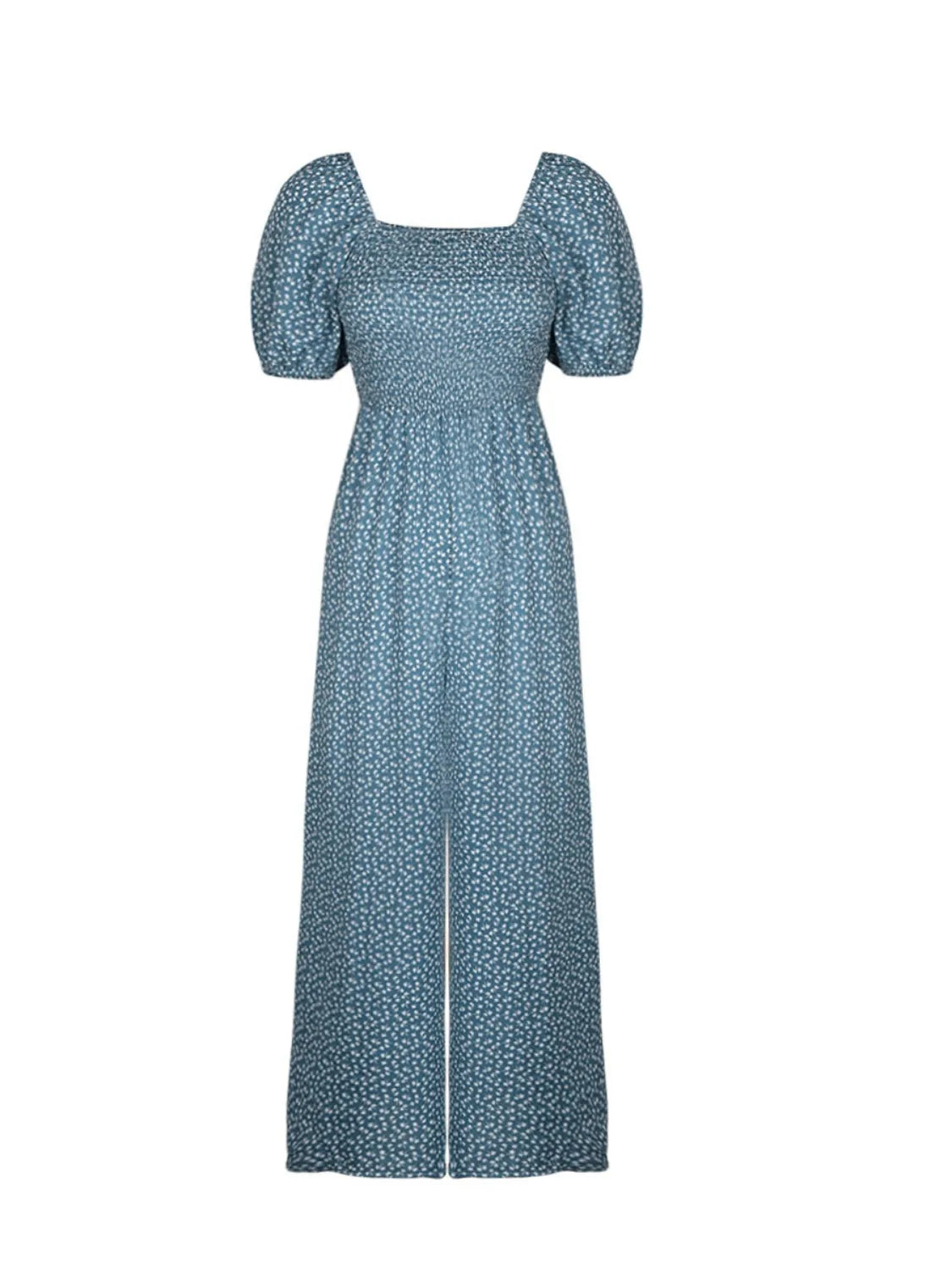 Printed Square Neck Puff Sleeve Jumpsuit (5)