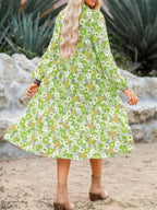 Floral Print Balloon Sleeve Midi Dress (5)