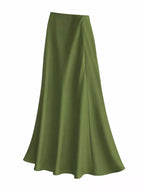 Full Size High-waisted Satin Midi Skirt Plus (22)
