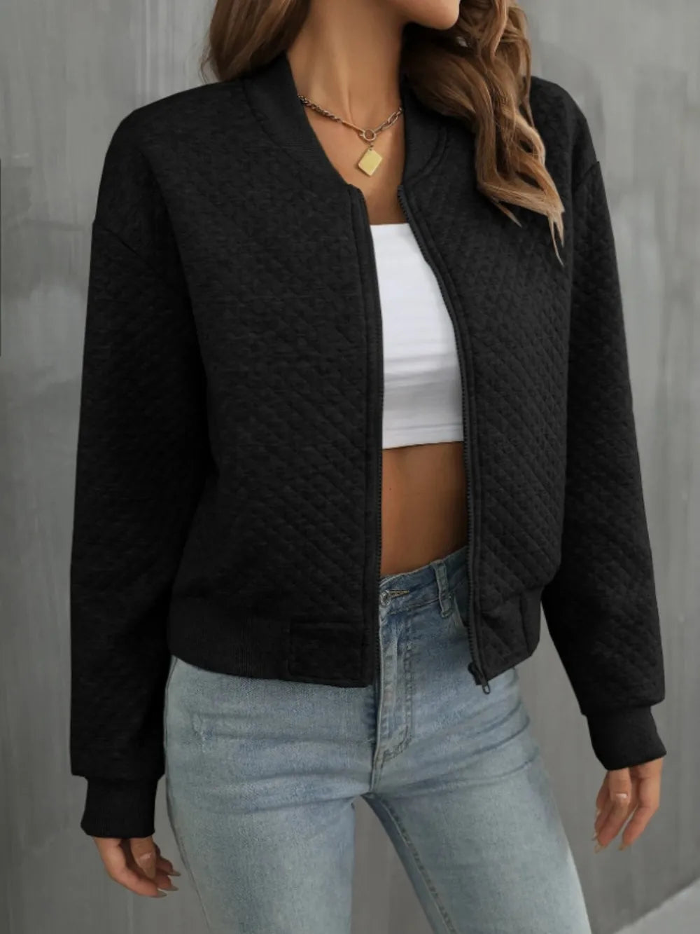 Zip Up Long Sleeve Jacket (2)