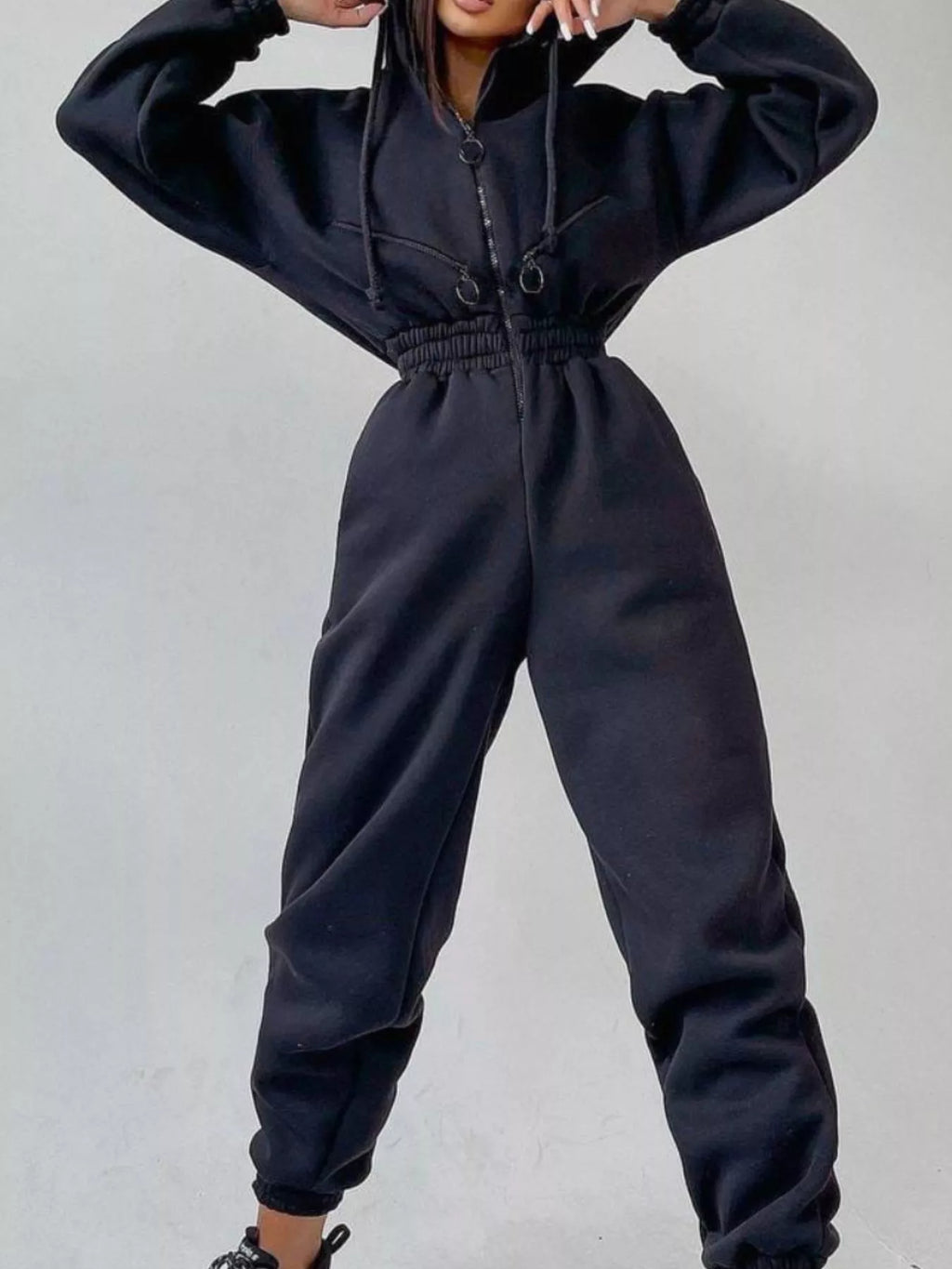 Hooded Zip-up Long Sleeve Jumpsuit (6)