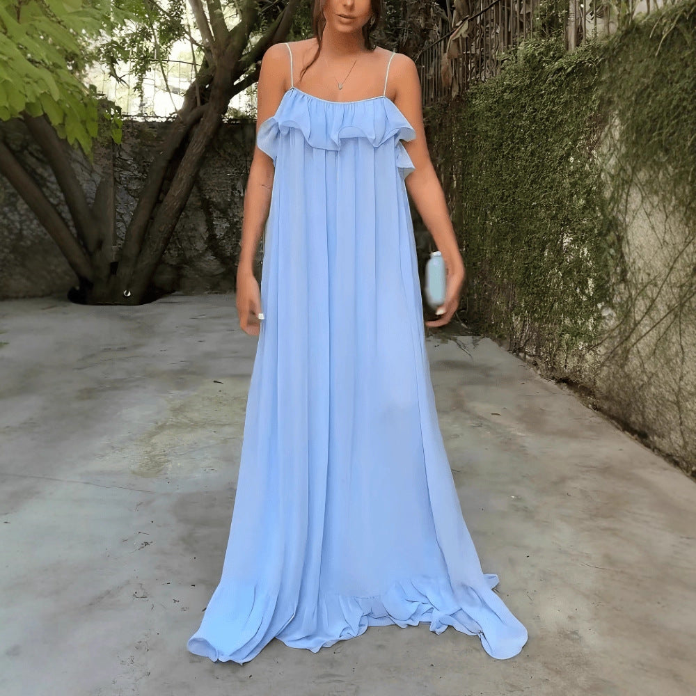 Off-the-shoulder Slip Ruffled Dress photo 4