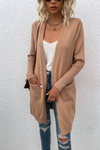 Open Front Long Sleeve Cardigan Pockets (10)