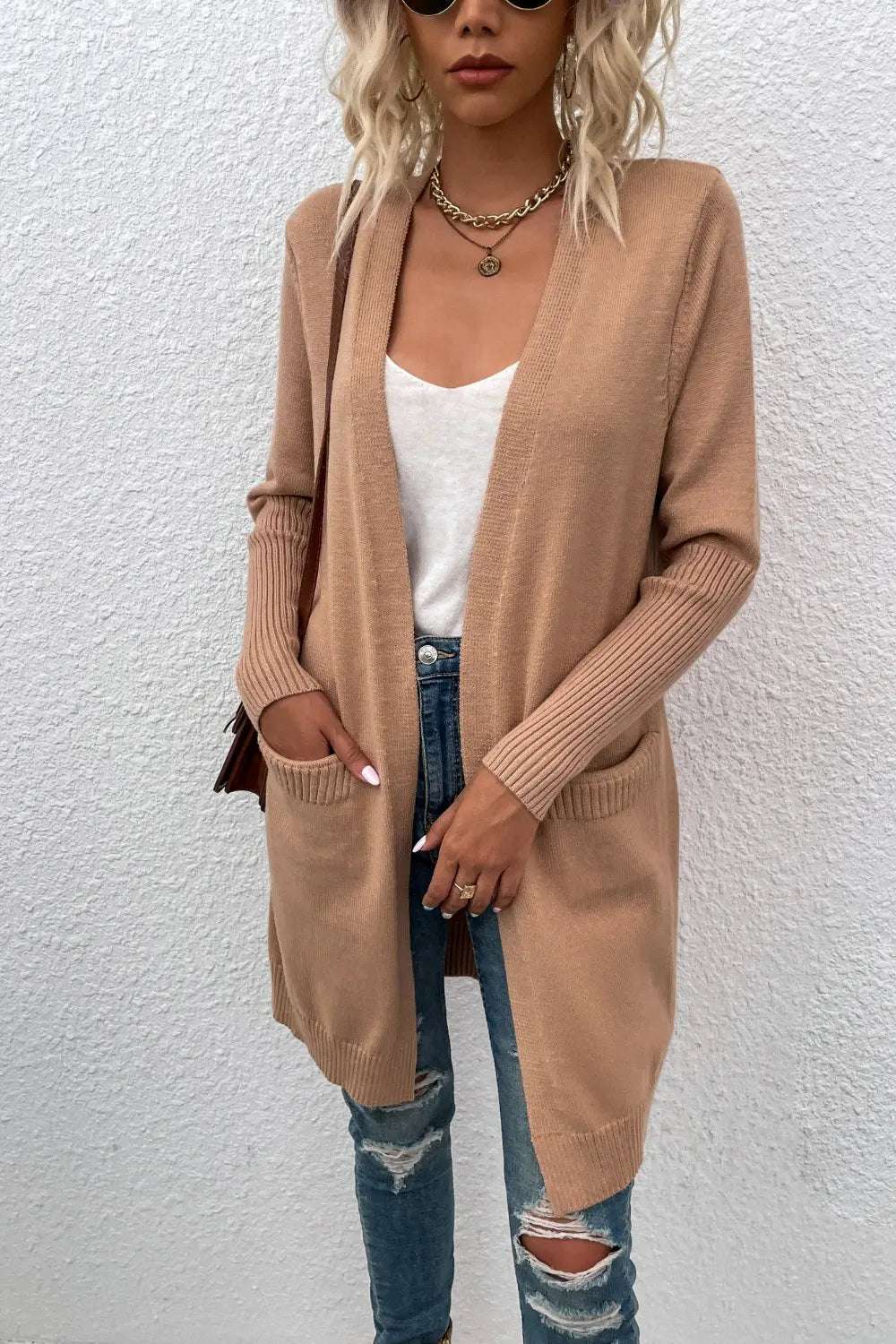 Open Front Long Sleeve Cardigan Pockets (10)