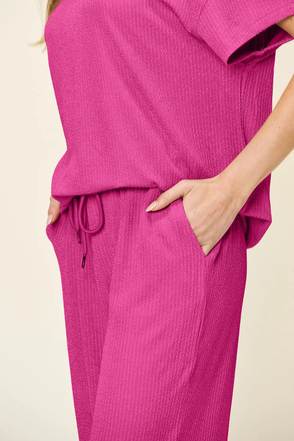 Round Neck Short Sleeve Wide Leg Pants (17)
