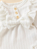 Children's Ruffled Long Sleeve One-piece Bodysuit Headband (3)