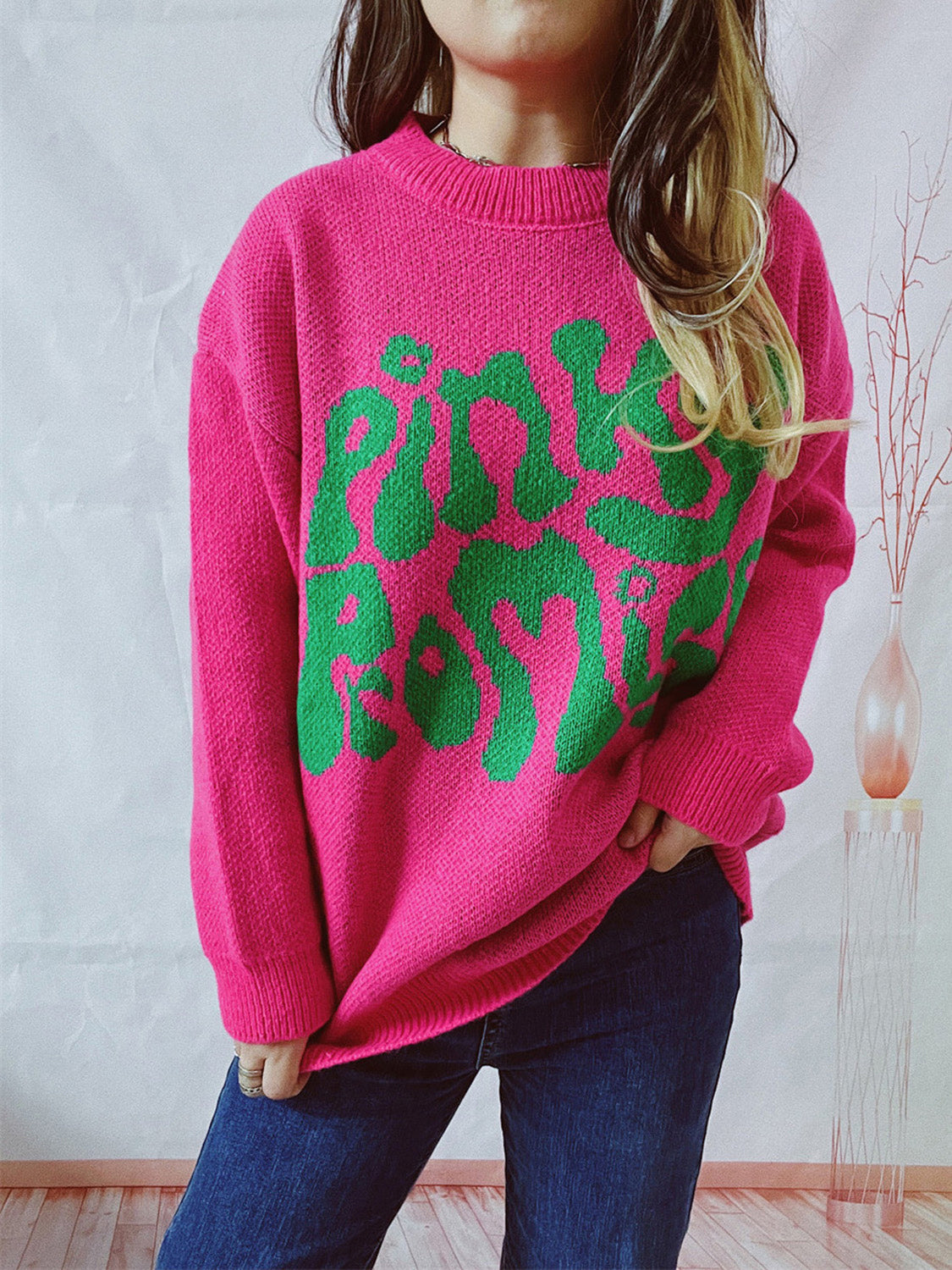 Pinky Graphic Sweater