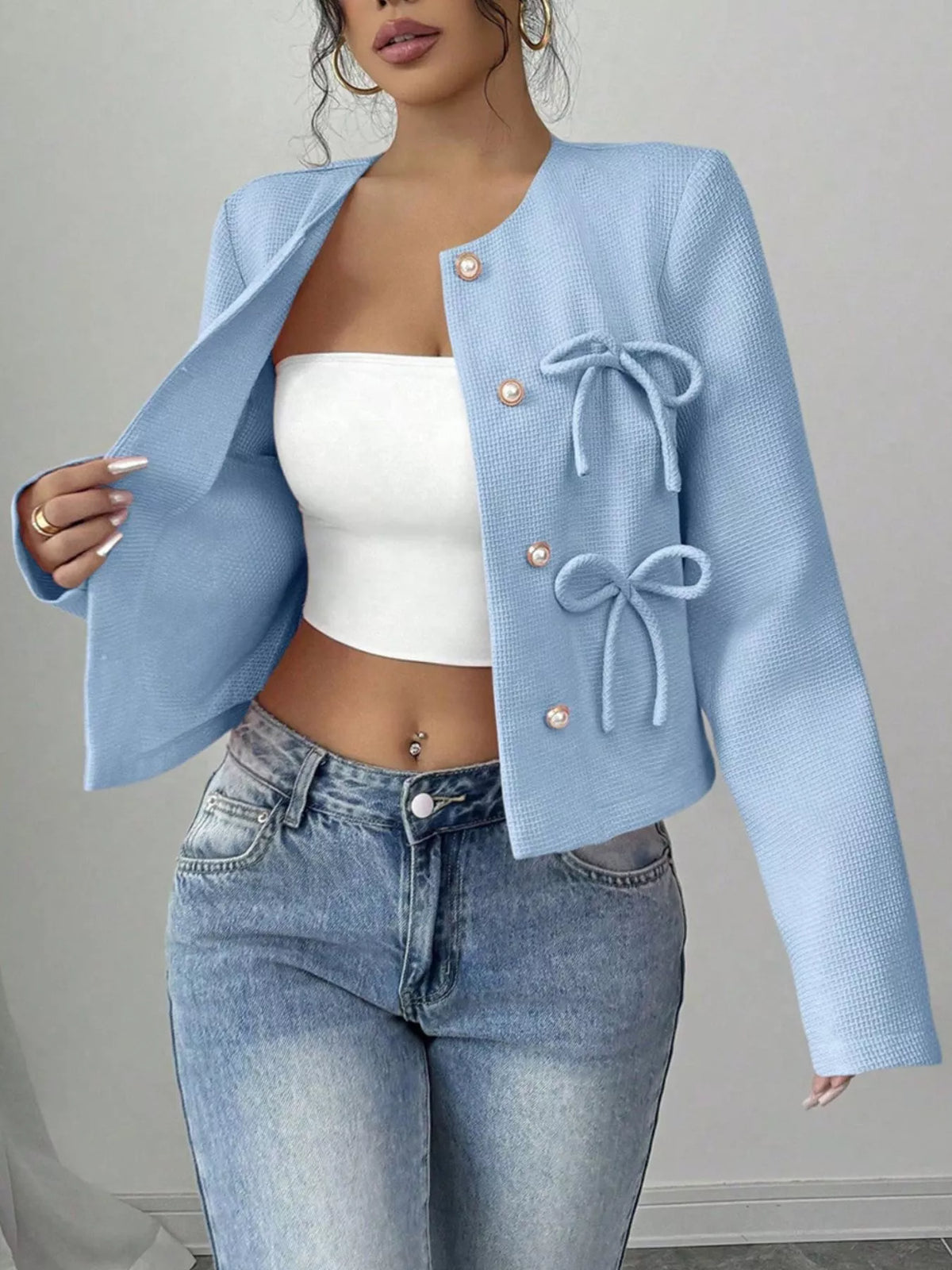 Bow Detail Cropped Outerwear (17)