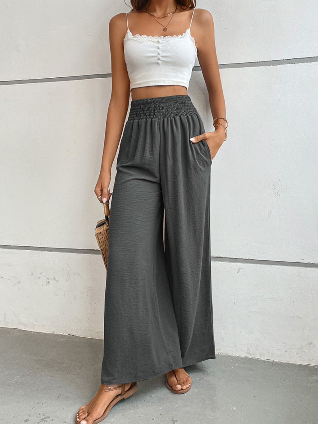 Wide Waistband Relax Fit Long Pants (8)